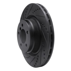 Land Rover Range Rover Brake Rotor (1) - Front Left - R1 Concepts - Drilled & Slotted - Black - `06-`12